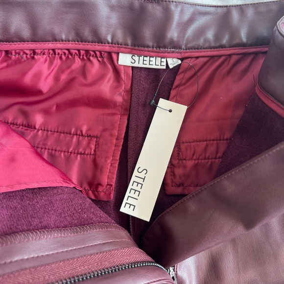 Steele Vegan Leather Straight Leg Pant - Picture 3 of 10